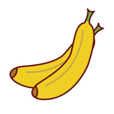 İki muz meyvesi ikonu. Düzenlenebilir vektör.