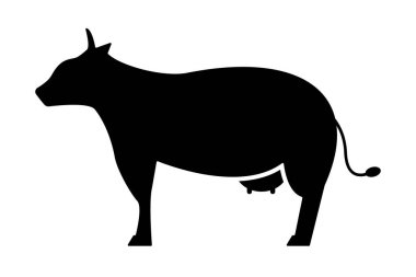 Yan yana sığır silueti simgesi. Düzenlenebilir vektör.