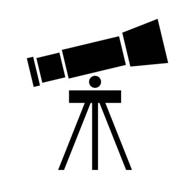 Teleskop siluetinden yıldızlara bakıyorum. Düzenlenebilir vektör.