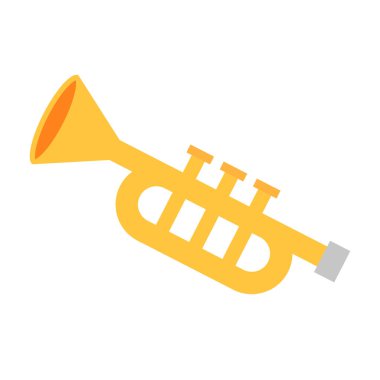 Düz dizayn trompet ikonu. Düzenlenebilir vektör.