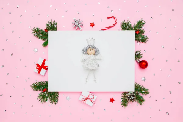 Kerstkaart Met Kopieerruimte Prinses Blank Wit Papier Het Kader Van — Stockfoto