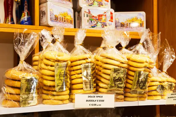 Burano Italy October 2019 Bussola Buranello Cookies Traditional Biscuits Shapes Stock Photo