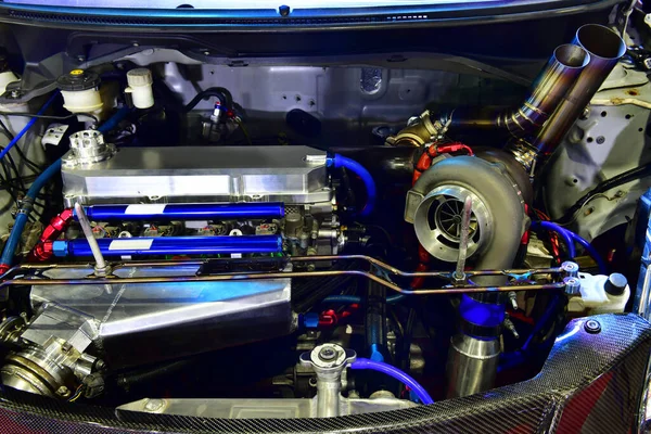 Close Details Car Engine Modification Turbo Engine — Stock Photo, Image