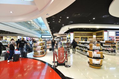 DUBAI- May14,2023 :Interior of Dubai Duty Free is the largest single airport retail operation in the world at Dubai International Airport