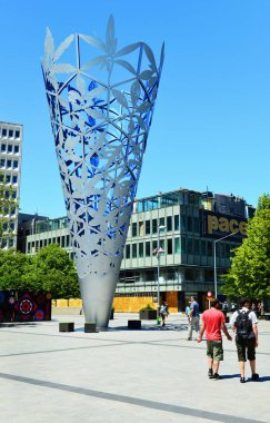 CHRISTCHURCH, NEW ZEALAND - 24 Kasım 2014 'te Christchurch, Yeni Zelanda' da turist gezintisi. Christchurch Güney Adası 'nın en büyük şehri ve Yeni Zelanda' nın en büyük turizm merkezidir..