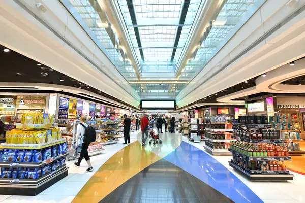 stock image DUBAI- May14,2023 :Interior of Dubai Duty Free is the largest single airport retail operation in the world at Dubai International Airport