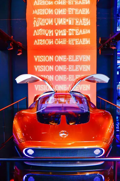 stock image Thailand-March 27,2024: Benz Vision One-Eleven the future of automobiles with DNA derived from the legendary C111 of the 70s,Powered by 100% electrica at 45 Bangkok International Motor Show