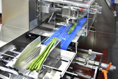 Fabrikada ambalaj makinesi tarım sebzeleri yatay hız ambalajı