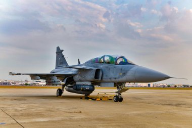 Don Muang Hava Üssü, Bangkok, Tayland, 8 Mart 2025: Savaş uçağı ön görüşü Jas39 Gripen, Tayland Kraliyet Hava Kuvvetleri 88..