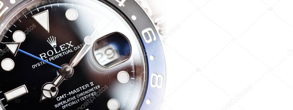 Bangkok Thailand- Feb 20,2022 :Close up Rolex GMT-Master II 