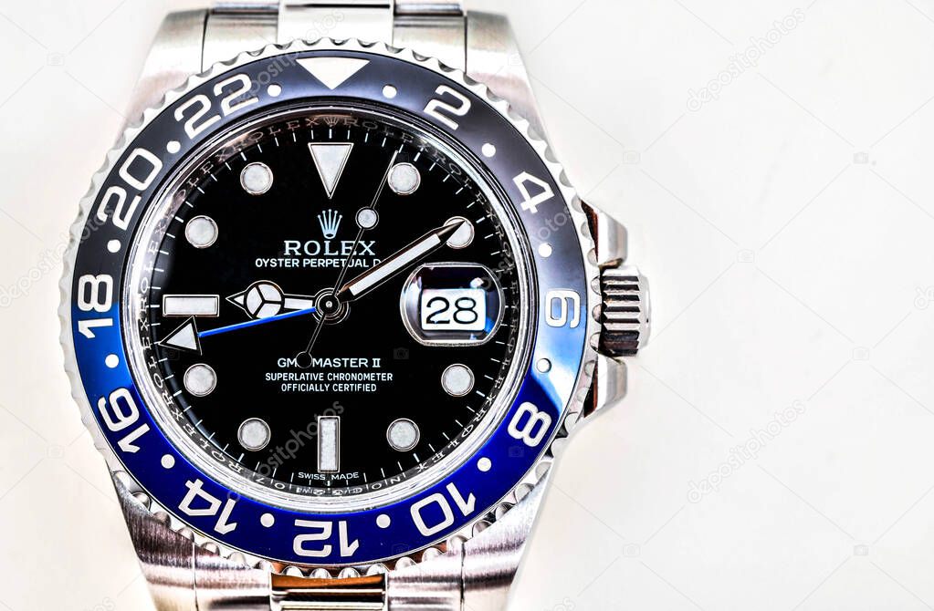 Bangkok Thailand- Feb 20,2022 :Close up Rolex GMT-Master II 