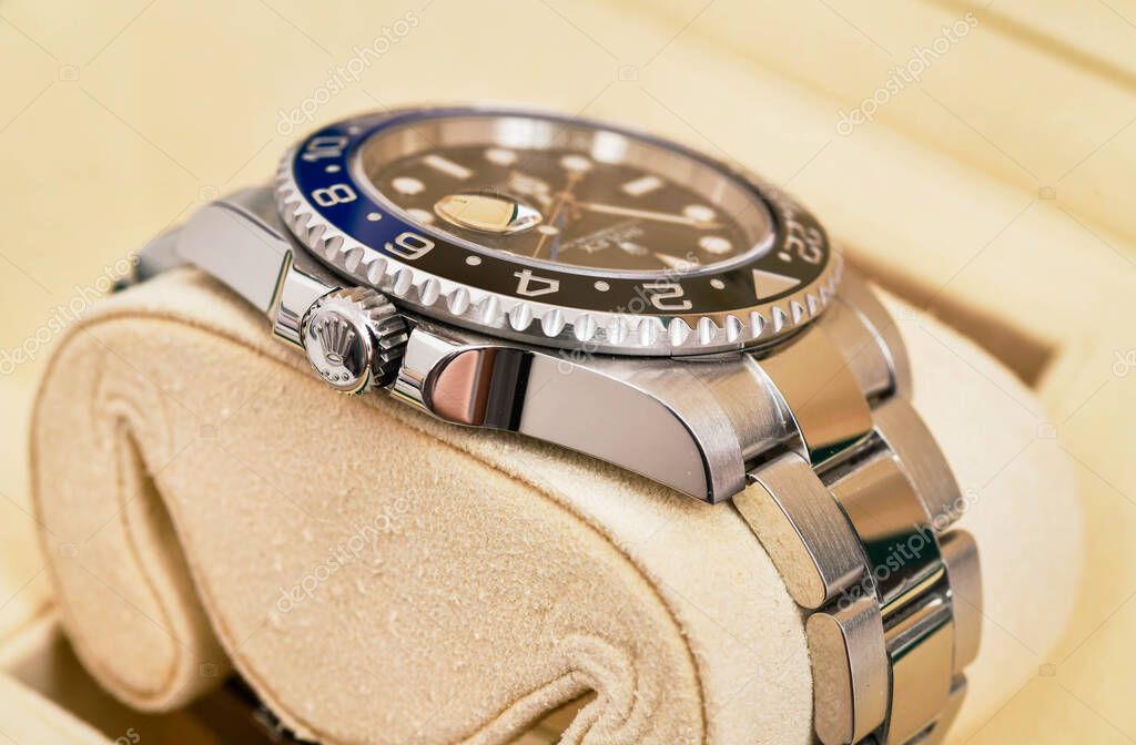 Bangkok Thailand- Feb 20,2022 :Close up Rolex GMT-Master II 