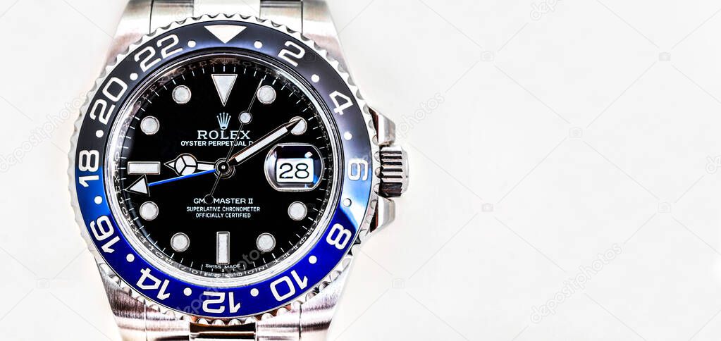 Bangkok Thailand- Feb 20,2022 :Close up Rolex GMT-Master II 