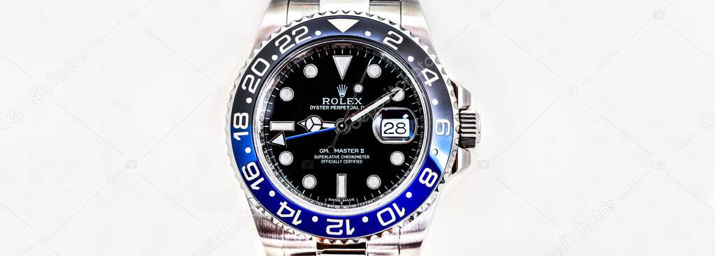 Bangkok Thailand- Feb 20,2022 :Close up Rolex GMT-Master II 