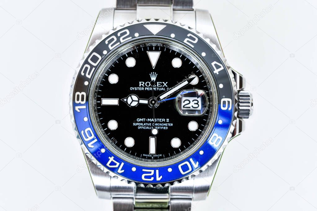 Bangkok Thailand- Feb 20,2022 :Close up Rolex GMT-Master II 