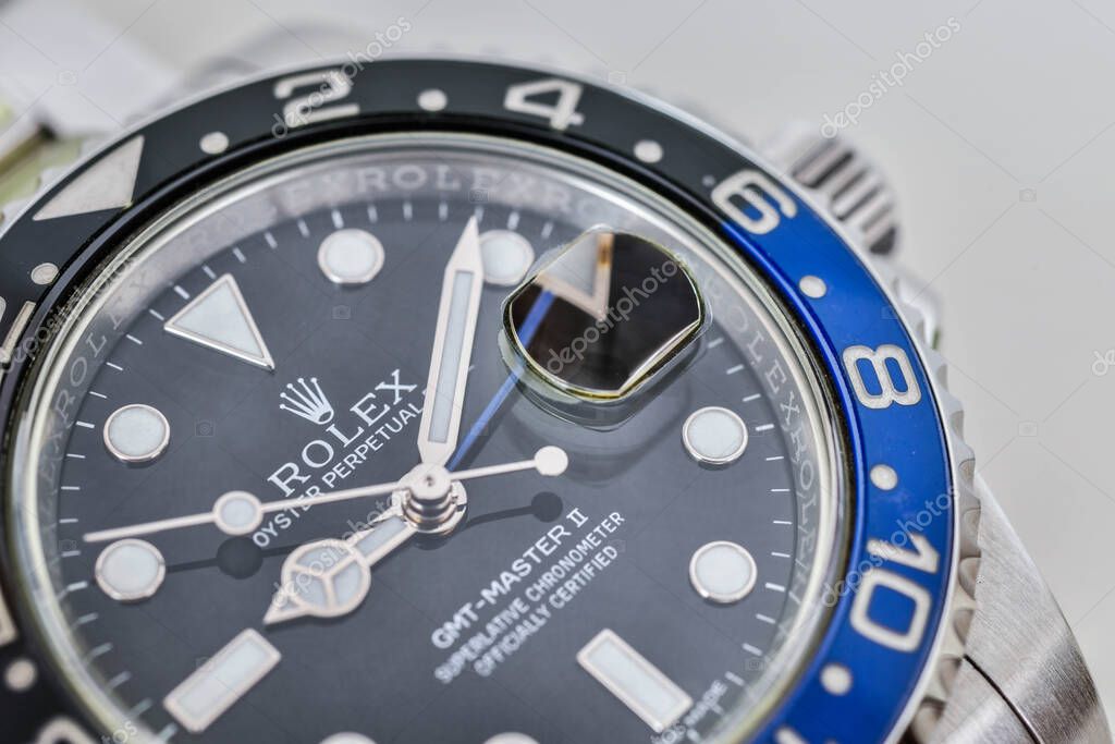 Bangkok Thailand- Feb 20,2022 :Close up Rolex GMT-Master II 