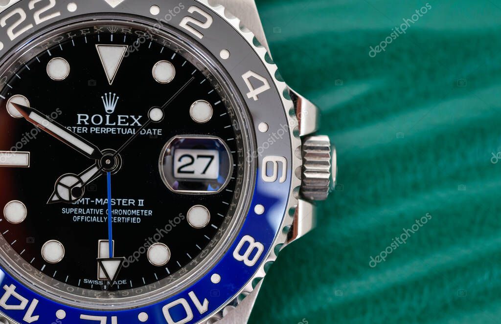 Bangkok Thailand- Feb 20,2022 :Close up Rolex GMT-Master II 