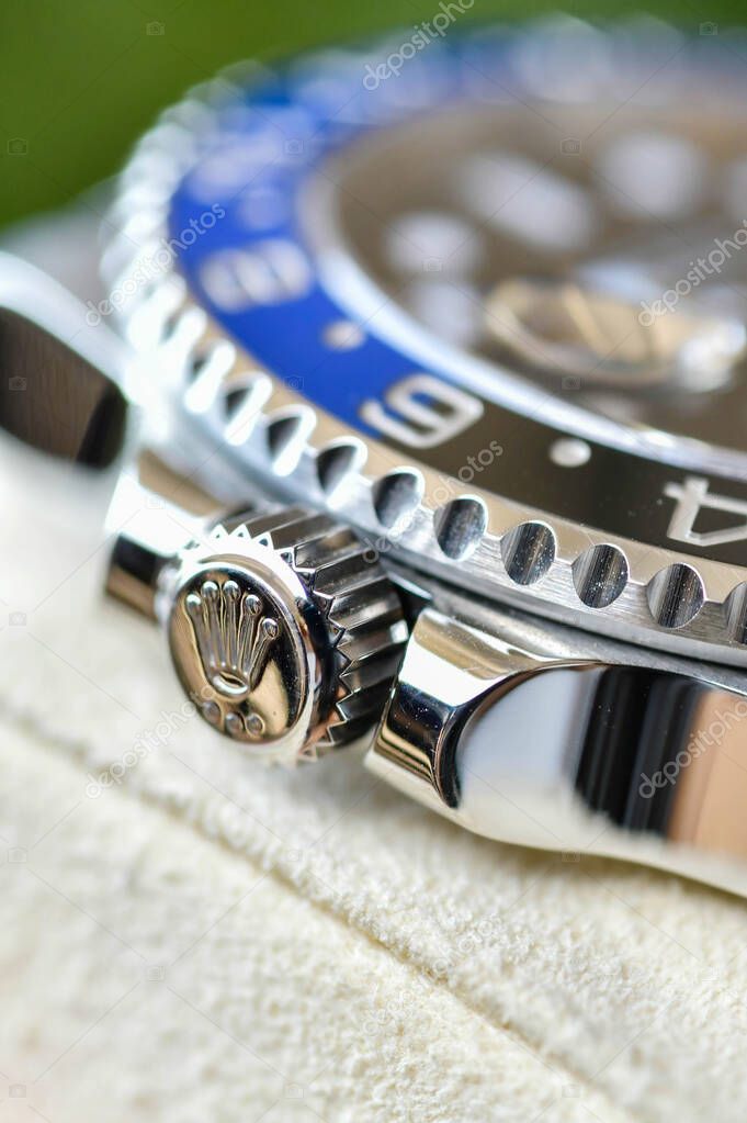 Bangkok Thailand- Feb 20,2022 :Close up Rolex GMT-Master II 