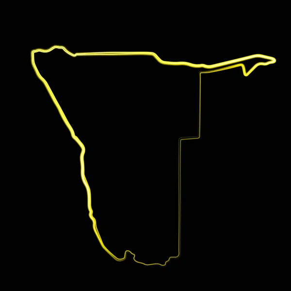 具有霓虹灯效果的纳米比亚地图轮廓矢量孤立图 — 图库矢量图片