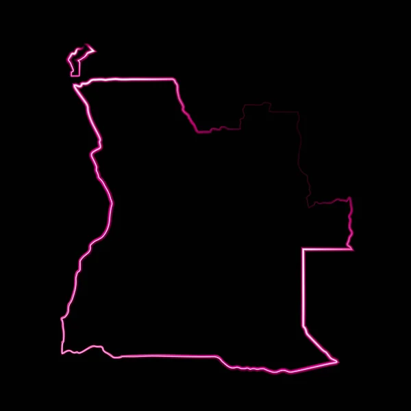 具有霓虹灯效果的安哥拉地图的矢量孤立图解 — 图库矢量图片
