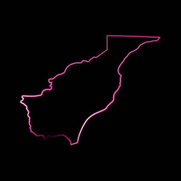 Vetor Ilustração Isolada Marrocos Mapa Com Efeito Neon — Vetor de Stock