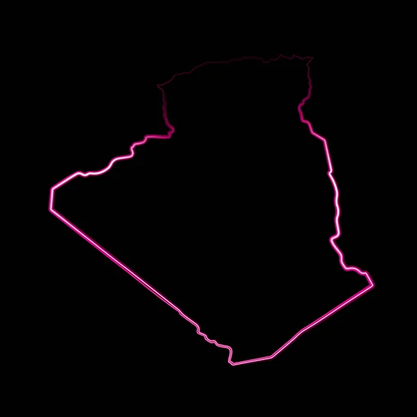 Vector Isolated Illustration Algeria Map Neon Effect — Stock Vector