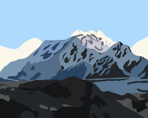 Illustration Vectorielle Isolée Chaîne Montagnes Tien Shan — Image vectorielle