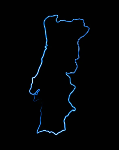 ネオン効果を持つポルトガル地図のベクトル分離イラスト — ストックベクタ