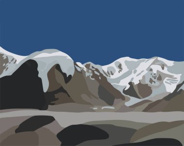 Dağ manzarasının izole edilmiş bir temsilcisi..