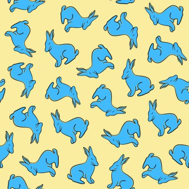 Vector isolated illustration of pattern with rabbits.