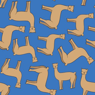 Vector isolated illustration of a pattern with alpacas.