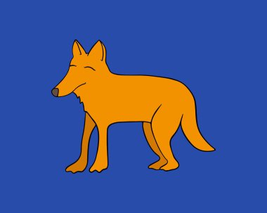 Vector isolated illustration of a fox with a stroke.