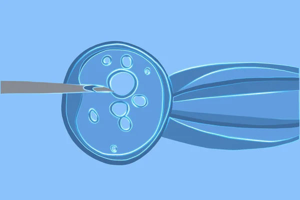 Vector Isolated Illustration Artificial Insemination Microscope Donation Egg Cells Egg — Stok Vektör