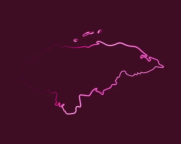 Ilustração Isolada Vetor Mapa Honduras Com Efeito Neon — Vetor de Stock