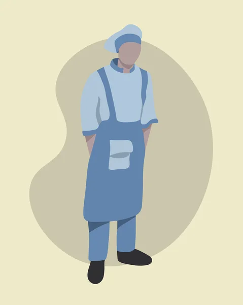 Illustration Vectorielle Isolée Chef Garçon Uniforme — Image vectorielle