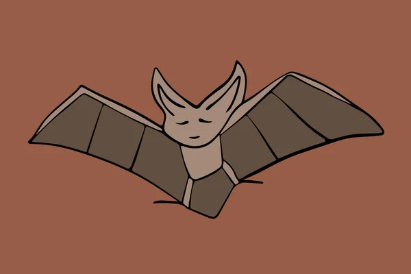 Illustrazione Isolata Vettoriale Pipistrello Volante — Vettoriale Stock