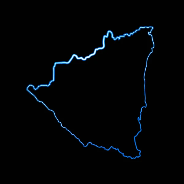 Vektorové Izolované Ilustrace Nikaraguovy Mapy Neonovým Efektem — Stockový vektor