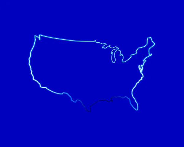 Ilustração Isolada Vetor Mapa Dos Estados Unidos América Com Efeito — Fotografia de Stock