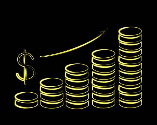 Ilustracja Wzrostu Dochodów Finansowy Sukces Oszczędności Sprawozdanie Finansowe — Zdjęcie stockowe