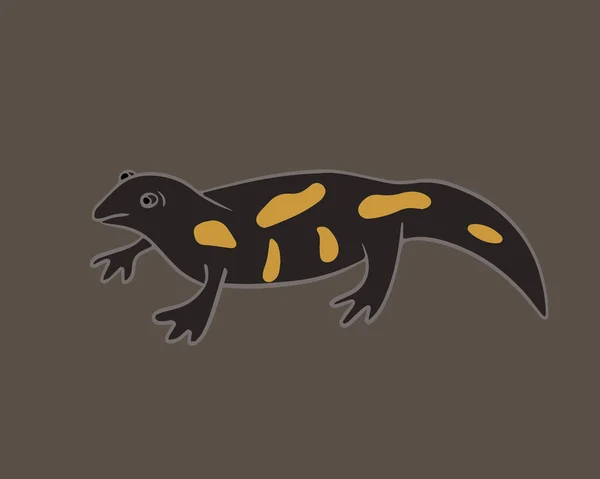 Ilustración Vectorial Aislada Una Salamandra Dibujo Estilizado Una Salamandra — Archivo Imágenes Vectoriales