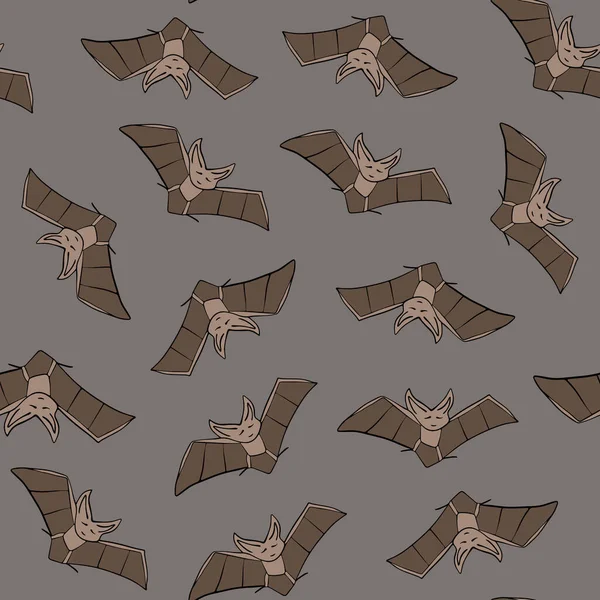 Ilustração Vetorial Isolada Padrão Com Morcegos — Vetor de Stock