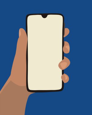 Vektör, elinde boş ekranla telefonun görüntüsünü izole etti. Telefon ekranı.