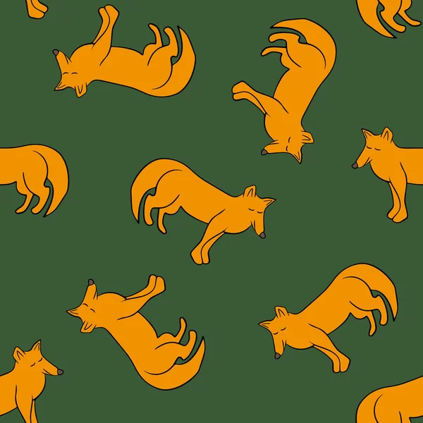 Vector Isolated Illustration Pattern Foxes — Stockvektor