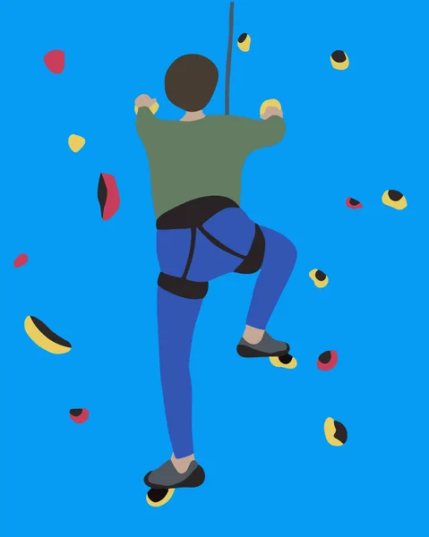 Векторная Изолированная Иллюстрация Человека Скалолазании Подготовка Альпинистов Обучение Классы Скалолазании — стоковый вектор