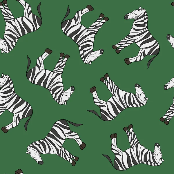 Ilustração Vetorial Isolada Padrão Com Zebras Padrão Para Têxteis Padrão —  Vetores de Stock