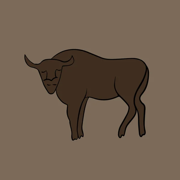 Vector Isolated Illustration Bison Animal Drawing Bison — Stock Vector