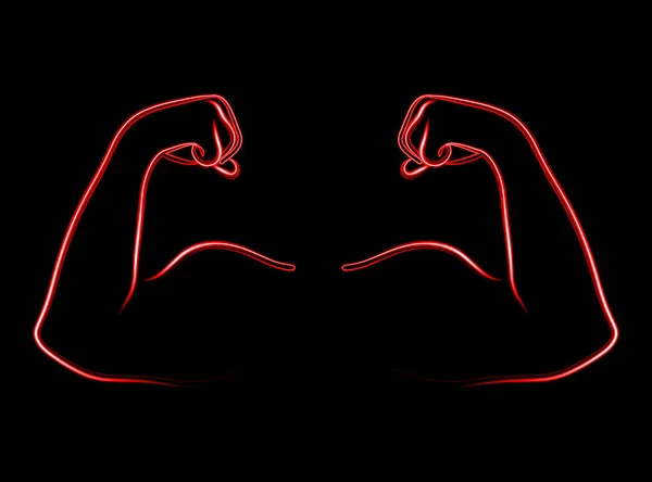 Silhouet Van Menselijke Spieren Vector Isoleerde Illustratie Van Menselijke Kracht — Stockvector