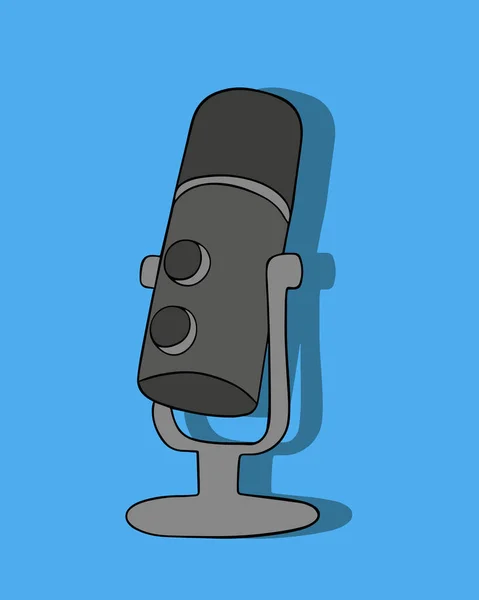 Vector Isolated Illustration Microphone Live Stream Podcast Radio Speaker — Stock Vector
