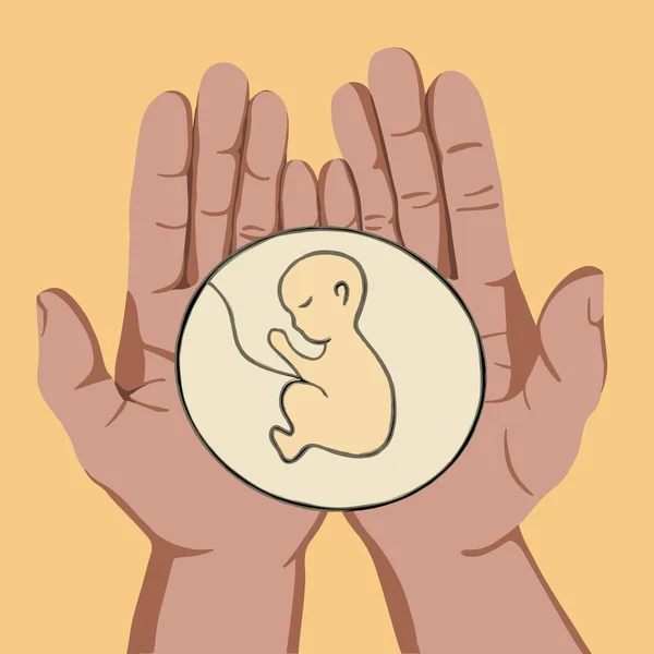 Doğmamış Bebeğin Izole Edilmiş Görüntüsü Donmuş Hamilelik Düşük Doğmamış Çocukların — Stok Vektör
