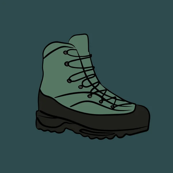 Vektor Isolierte Illustration Eines Bergstiefels Schuhe Zum Wandern Den Bergen — Stockvektor